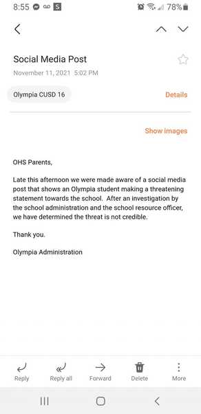 OHS Student’s Social Media Post Prompts Investigation